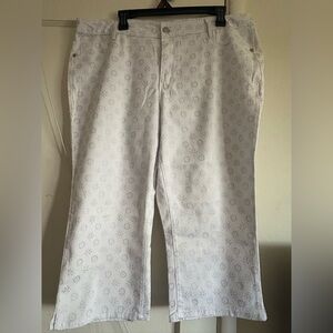 Roz & Ali Light Gray Patterned Chinos
